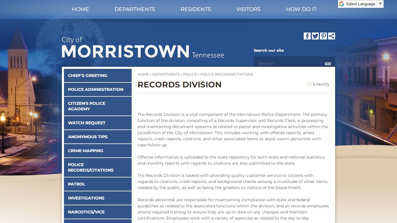 Records Division - Welcome to City of Morristown, Tennesee