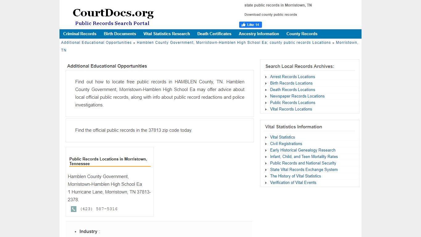 Morristown, TN Public Records - Hamblen County Government, Morristown ...