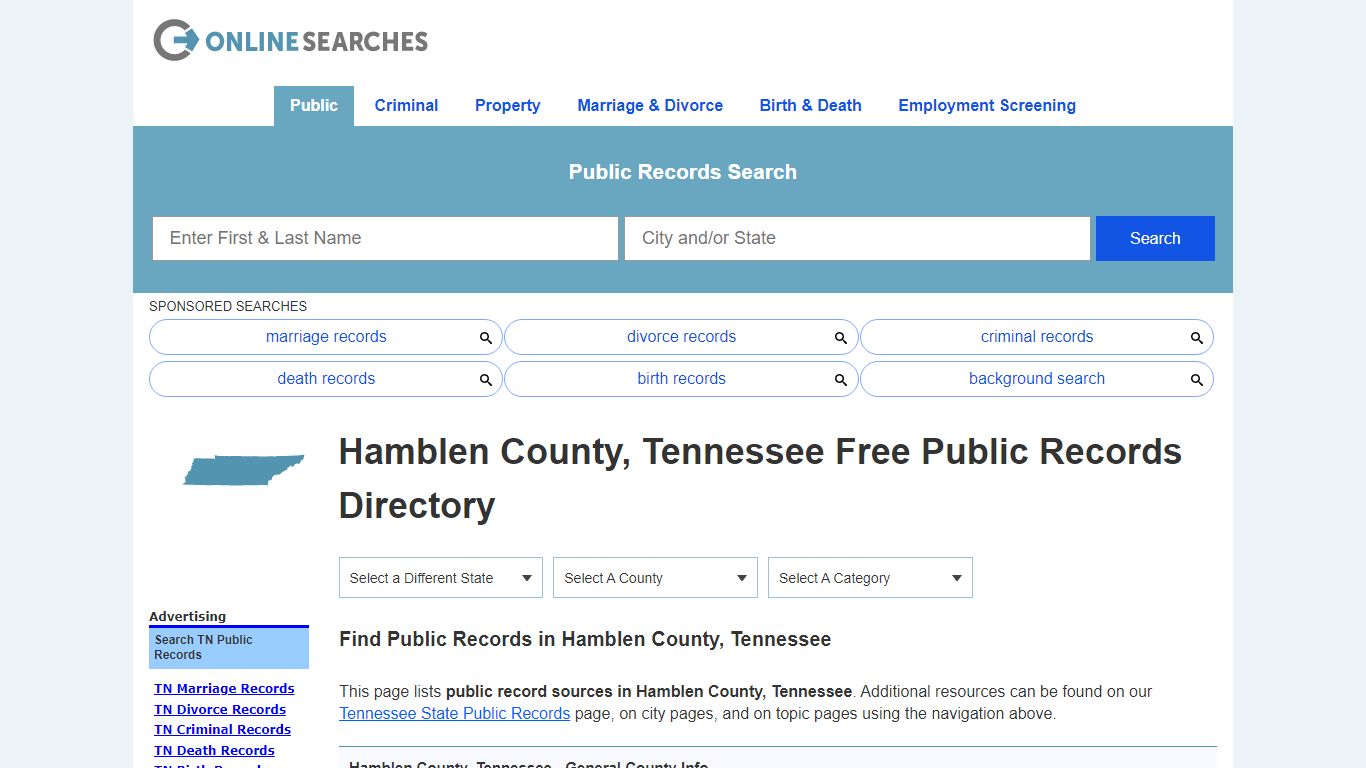Hamblen County, Tennessee Public Records Directory